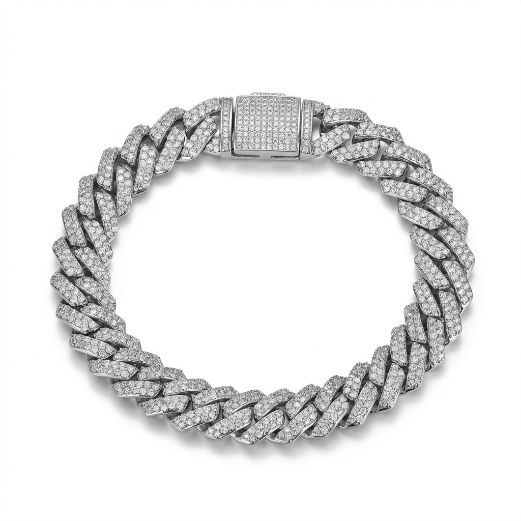 Bracelet Cuban " pavé "